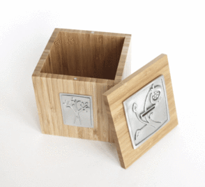 Pomegranate Tzedakah Box - Pewter